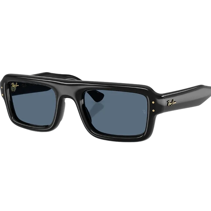 Ray Ban Men Pilot Frame Polished Black Sunglasses