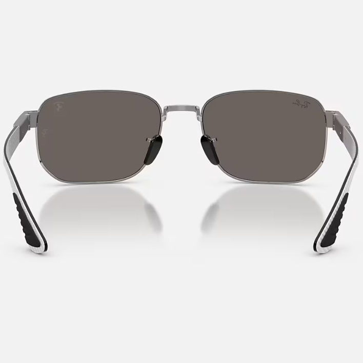 Ray Ban Men Irregular Frame Polished Gunmetal Sunglasses