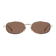 Gucci Women Oval Frame Light Gold Sunglasses