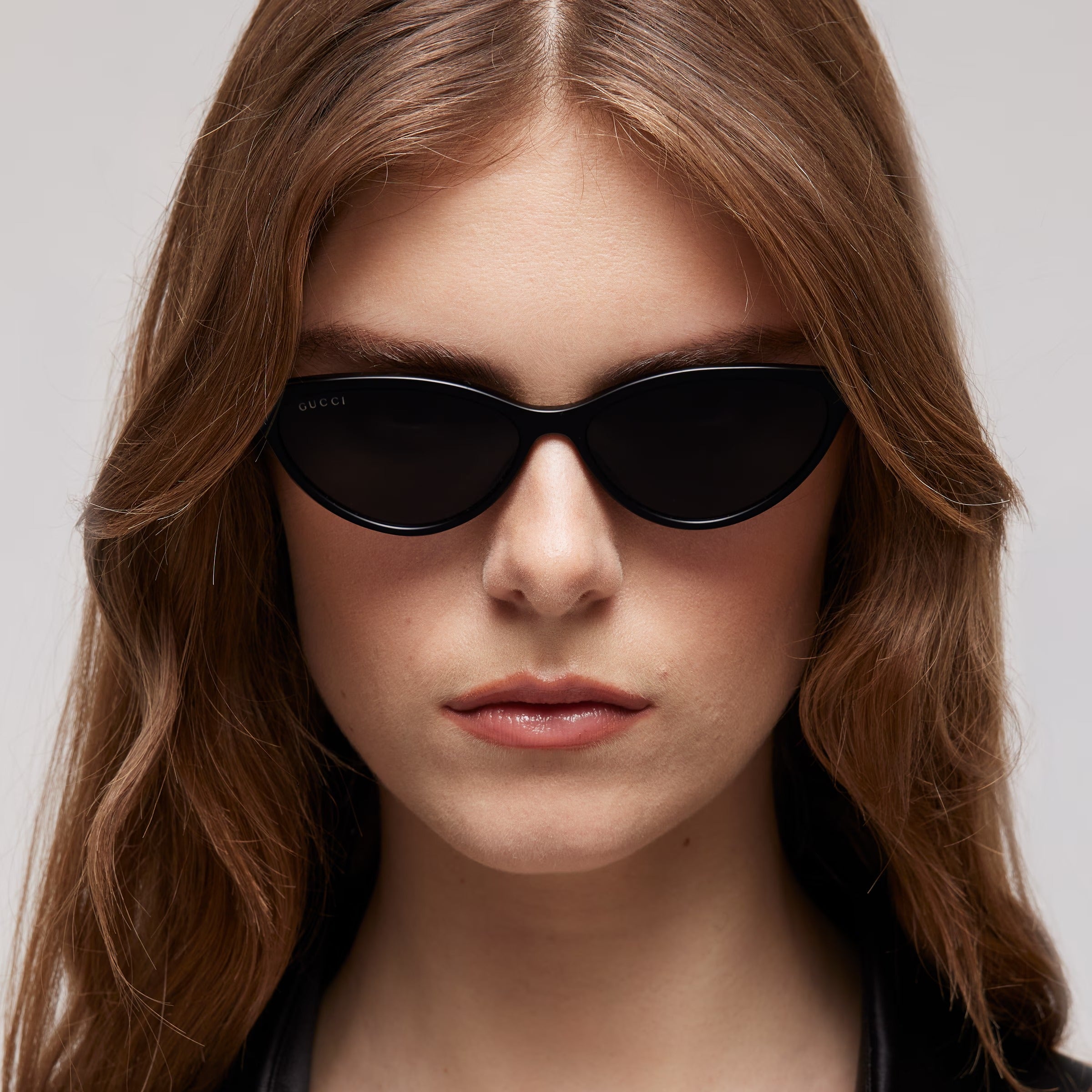 Gucci Women Cat-eye Frame Deep Black Sunglasses