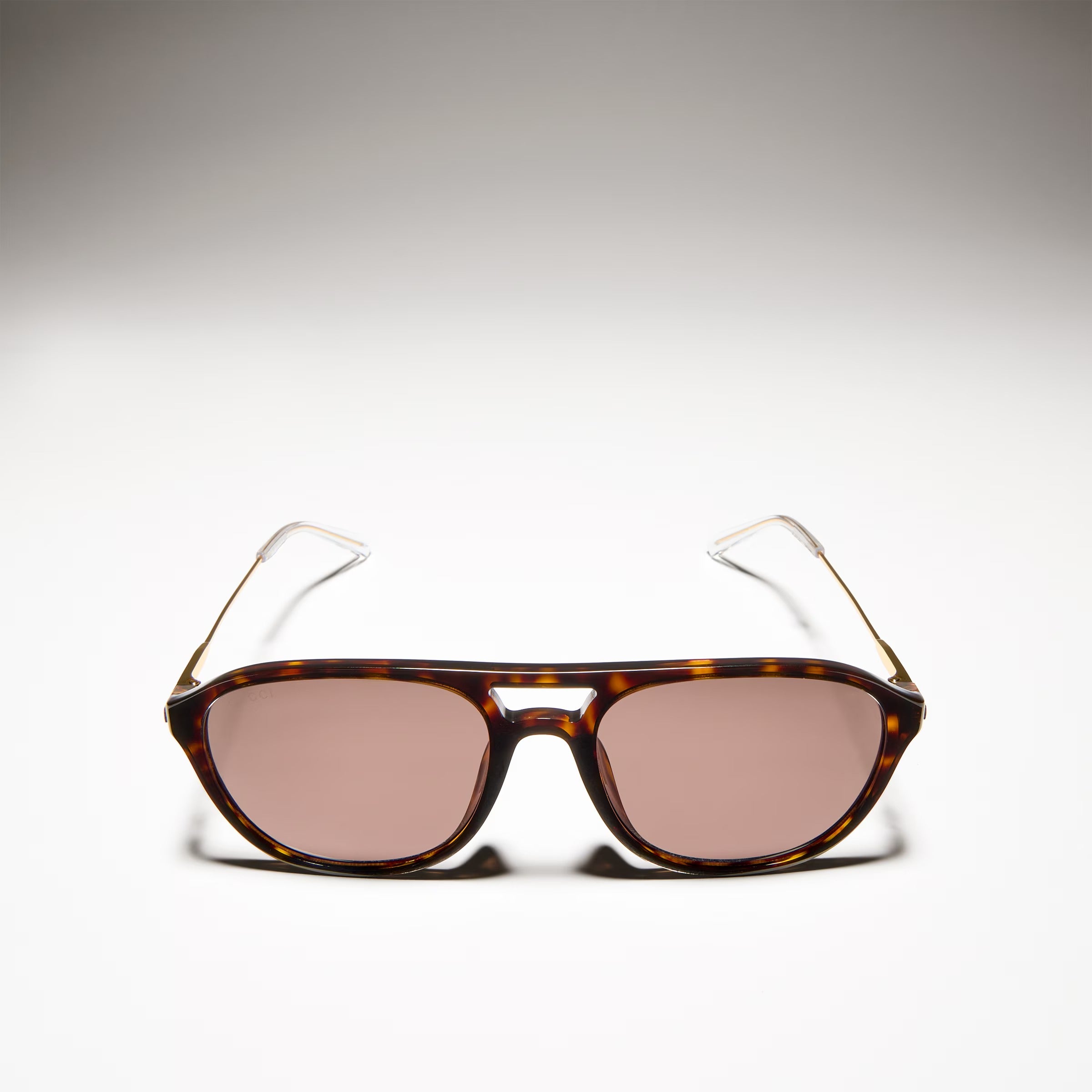 Gucci Men Specialized-fit Navigator Brown Tortoiseshell Sunglasses