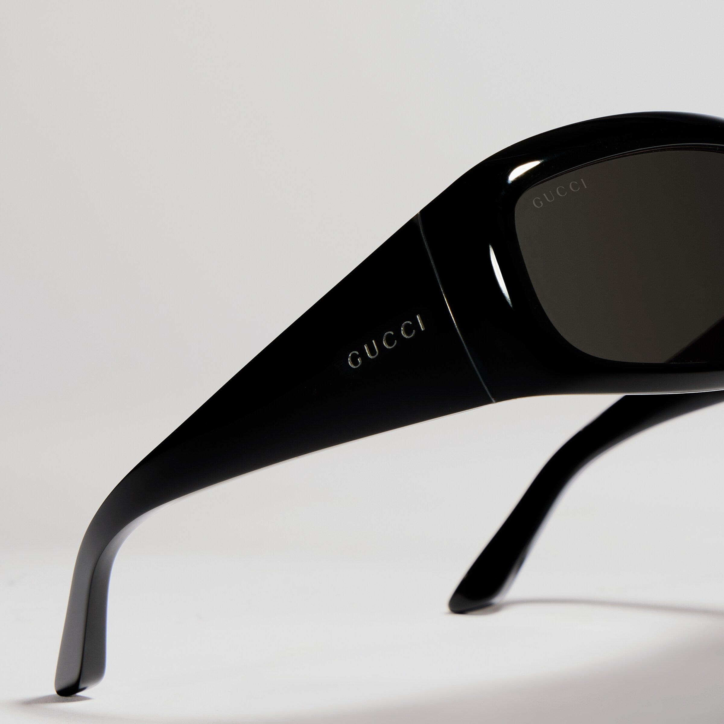 Gucci Men Rectangular Acetate Frame Black Sunglasses