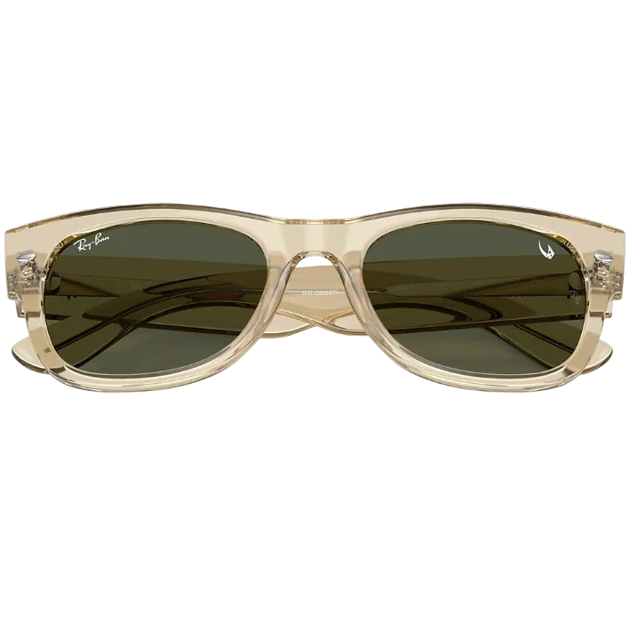 Ray Ban Men Square Frame Polished Beige Sunglasses