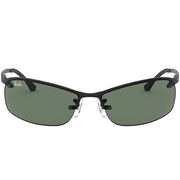 Ray Ban Men Rectangle Frame Shiny Matte Black Sunglasses