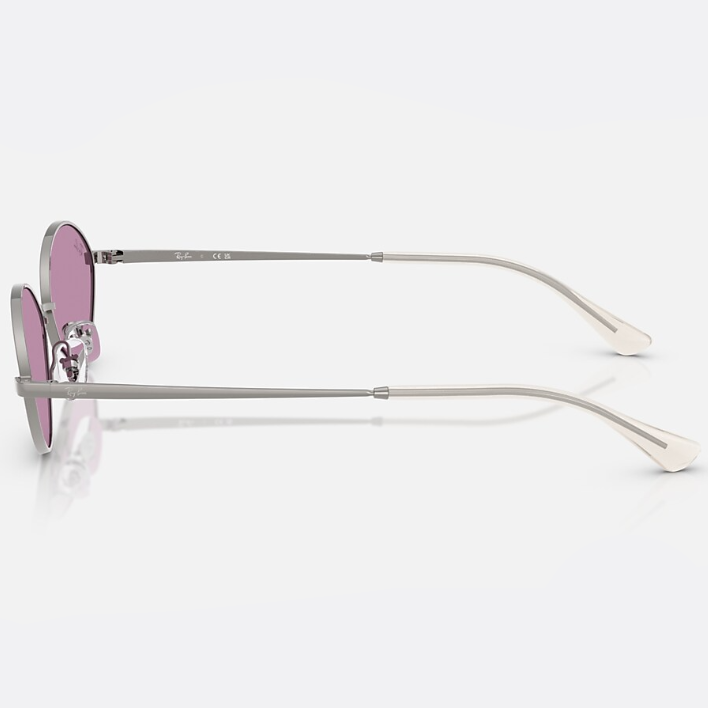 Ray Ban Men Oval Frame Shiny Gunmetal Sunglasses