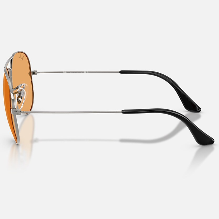 Ray Ban Men Pilot Frame Shiny Polished Gunmetal Sunglasses