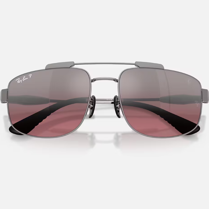 Ray Ban Men Square Frame Gunmetal Sunglasses