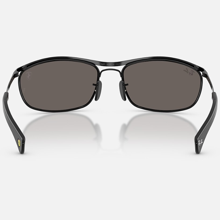 Ray Ban Men Oval Frame Dusty Black Sunglasses