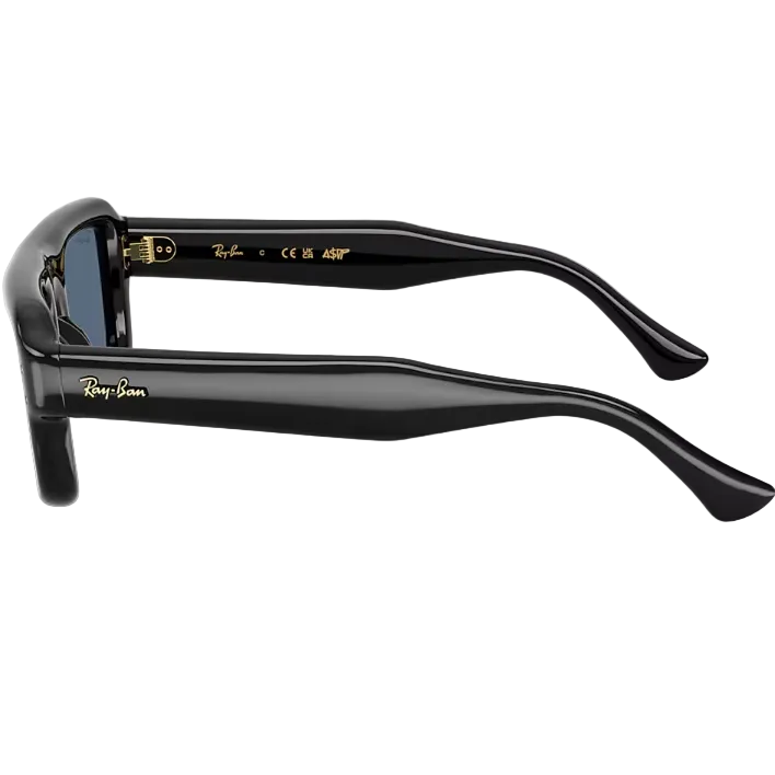 Ray Ban Men Pilot Frame Polished Black Sunglasses