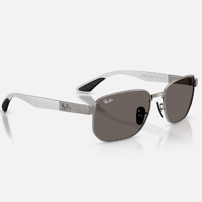 Ray Ban Men Irregular Frame Polished Gunmetal Sunglasses