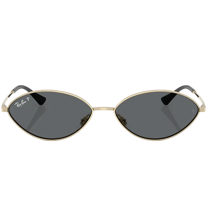 Ray Ban Men Oval Frame Polished Pale Gold Sunglasses