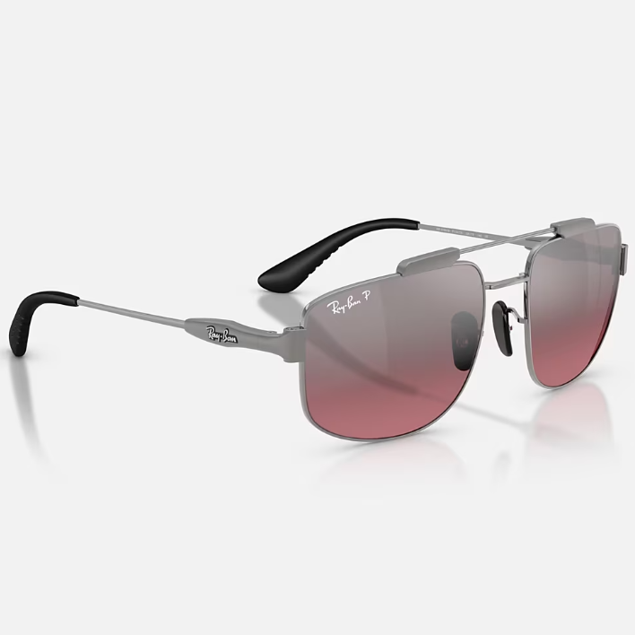 Ray Ban Men Square Frame Gunmetal Sunglasses