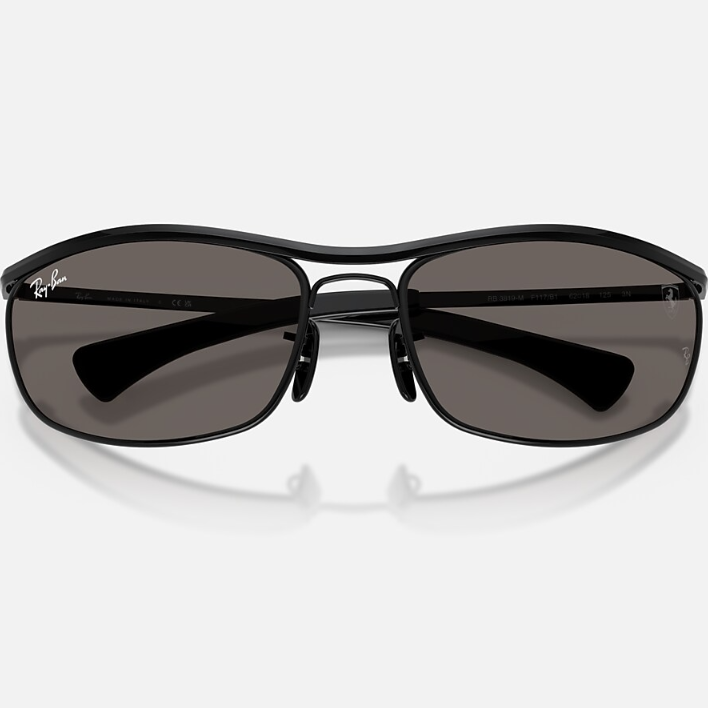 Ray Ban Men Oval Frame Dusty Black Sunglasses