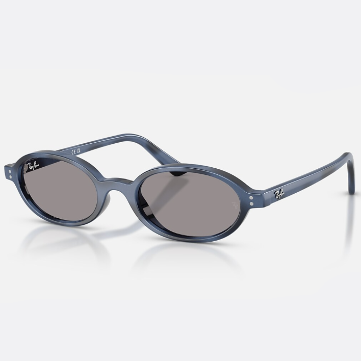 Ray Ban Men Oval Frame Blue Havana Sunglasses