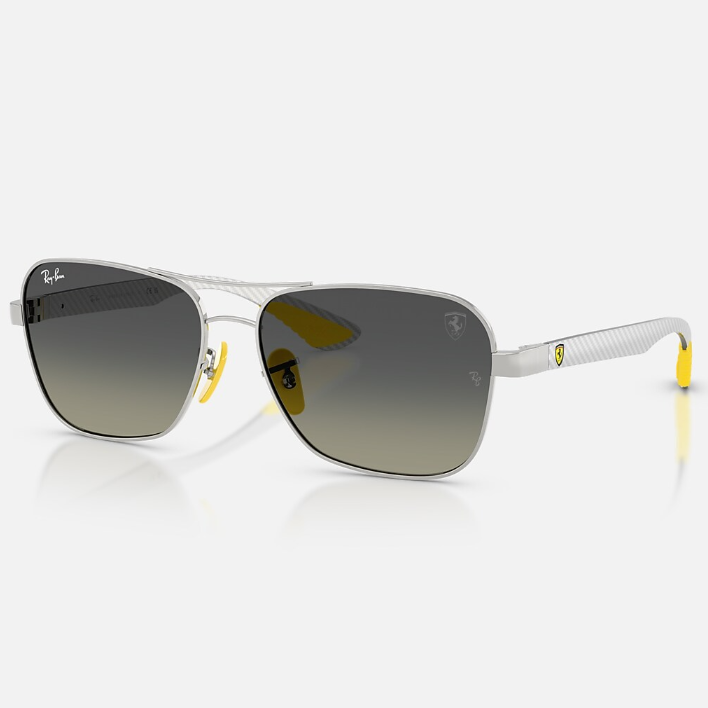 Ray Ban Men Square Frame Royal Silver Sunglasses