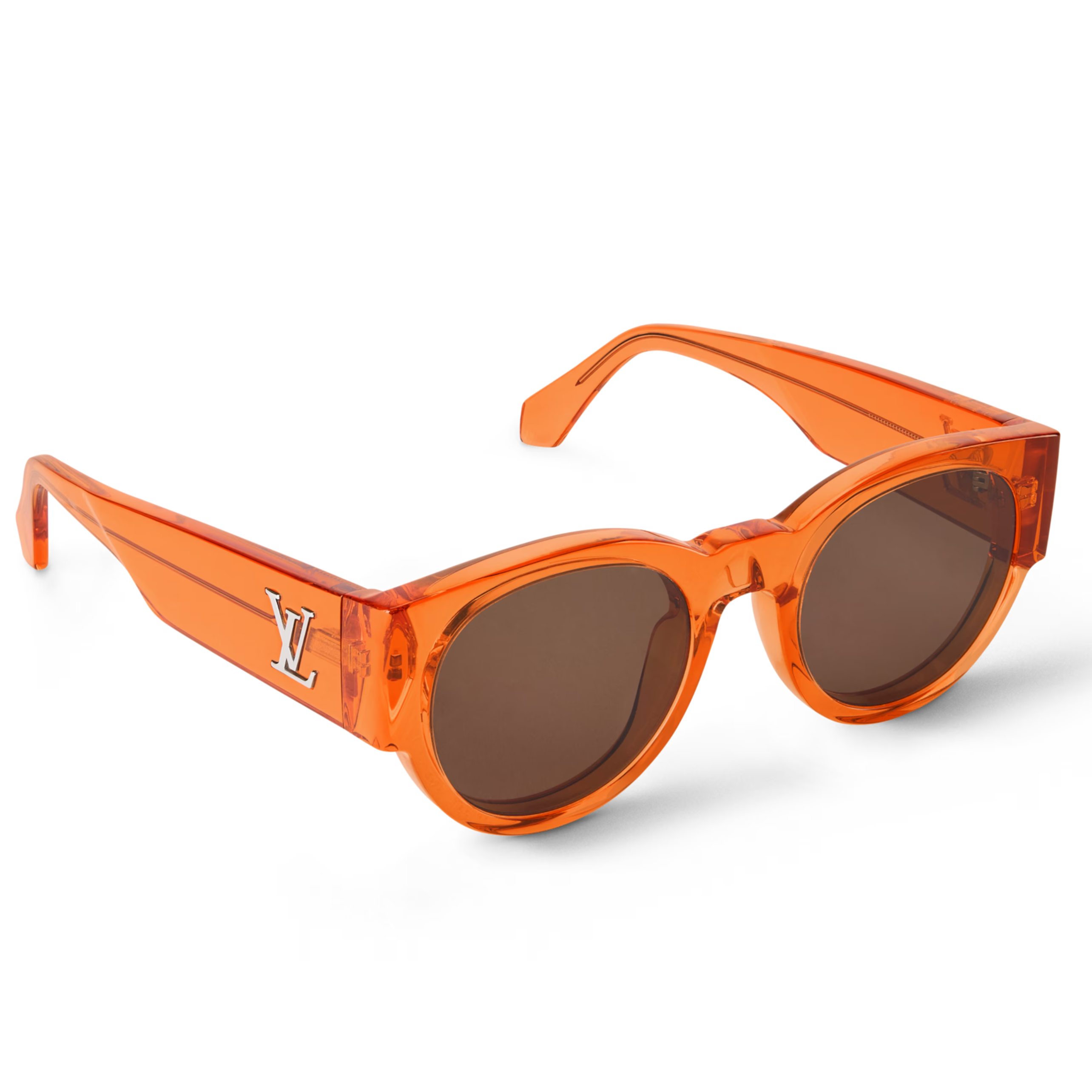 Louis Vuitton Men Round Frame Orange Sunglasses
