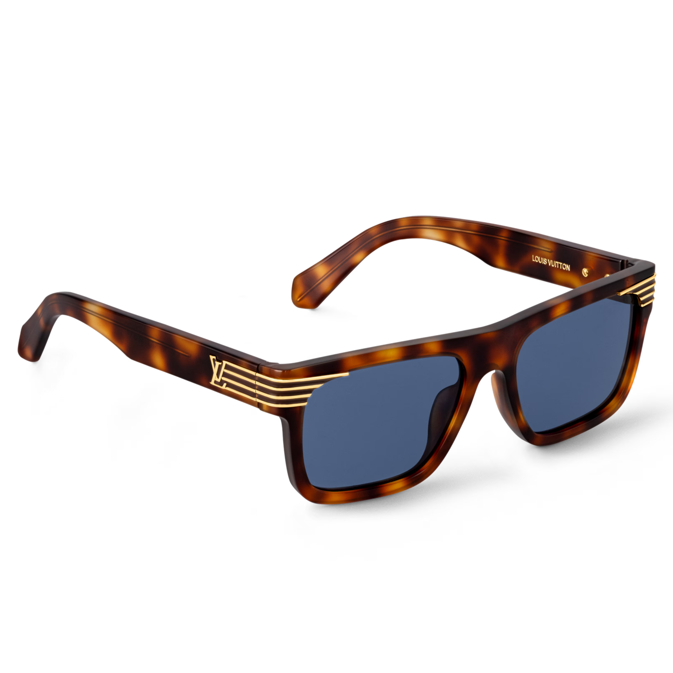 Louis Vuitton Men Sqaure Frame Chocolate Tortoise Sunglasses