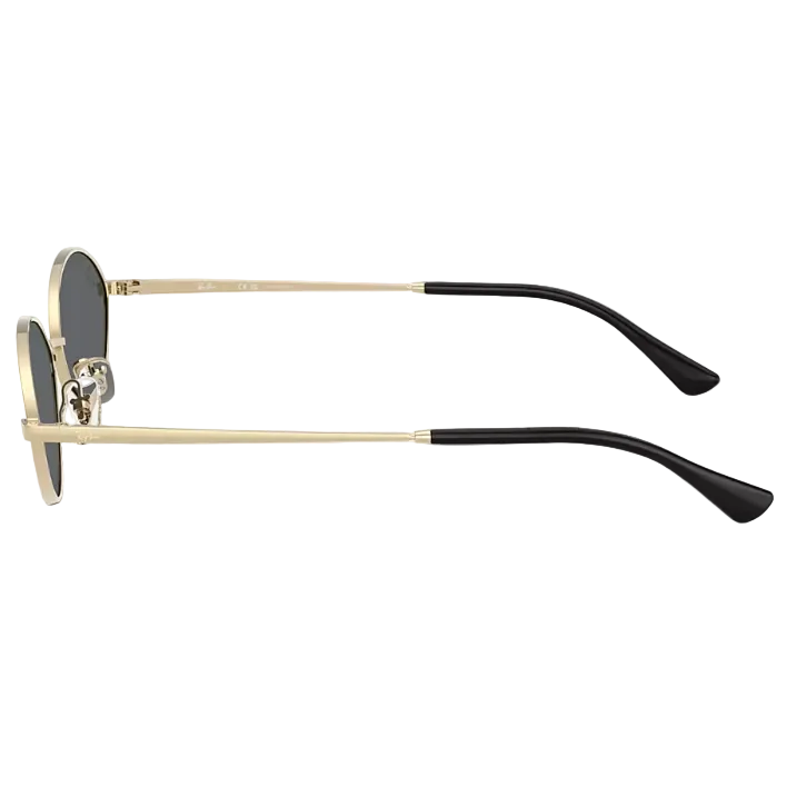 Ray Ban Men Oval Frame Polished Pale Gold Sunglasses