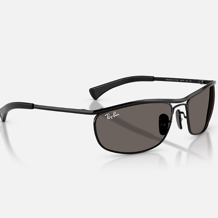 Ray Ban Men Oval Frame Dusty Black Sunglasses