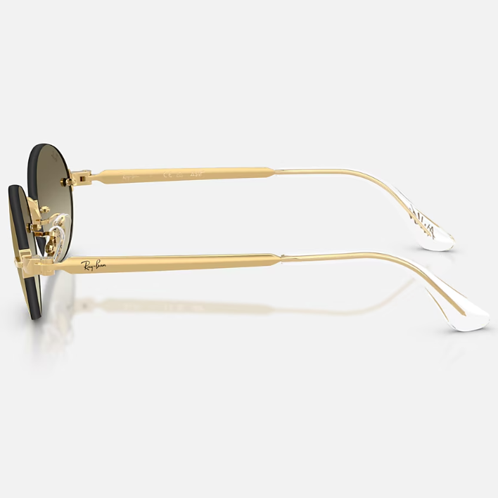 Ray Ban Women Oval Frame Polished Arista Gold Sunglasses