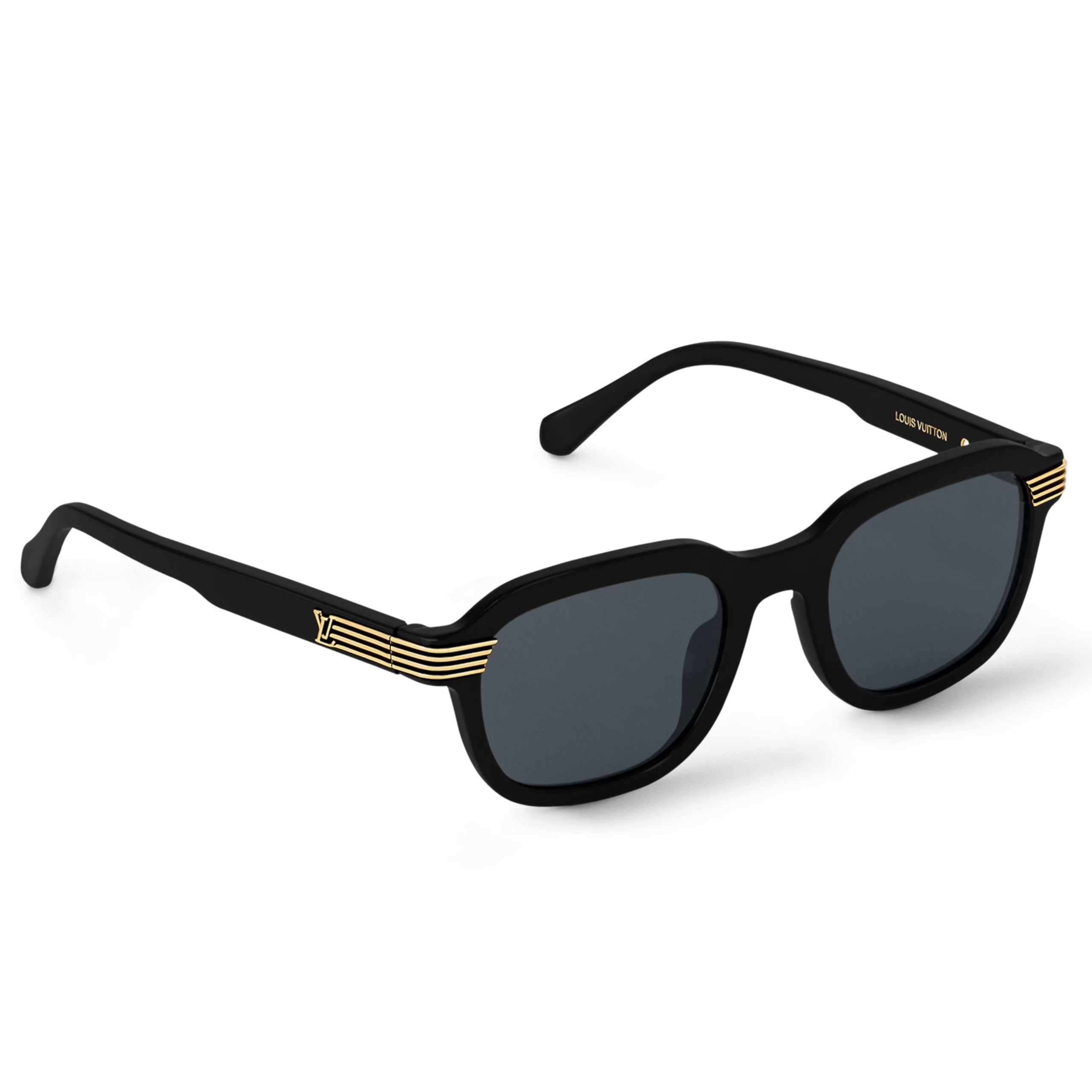 Louis Vuitton Men Square Round Frame Void Black Sunglasses
