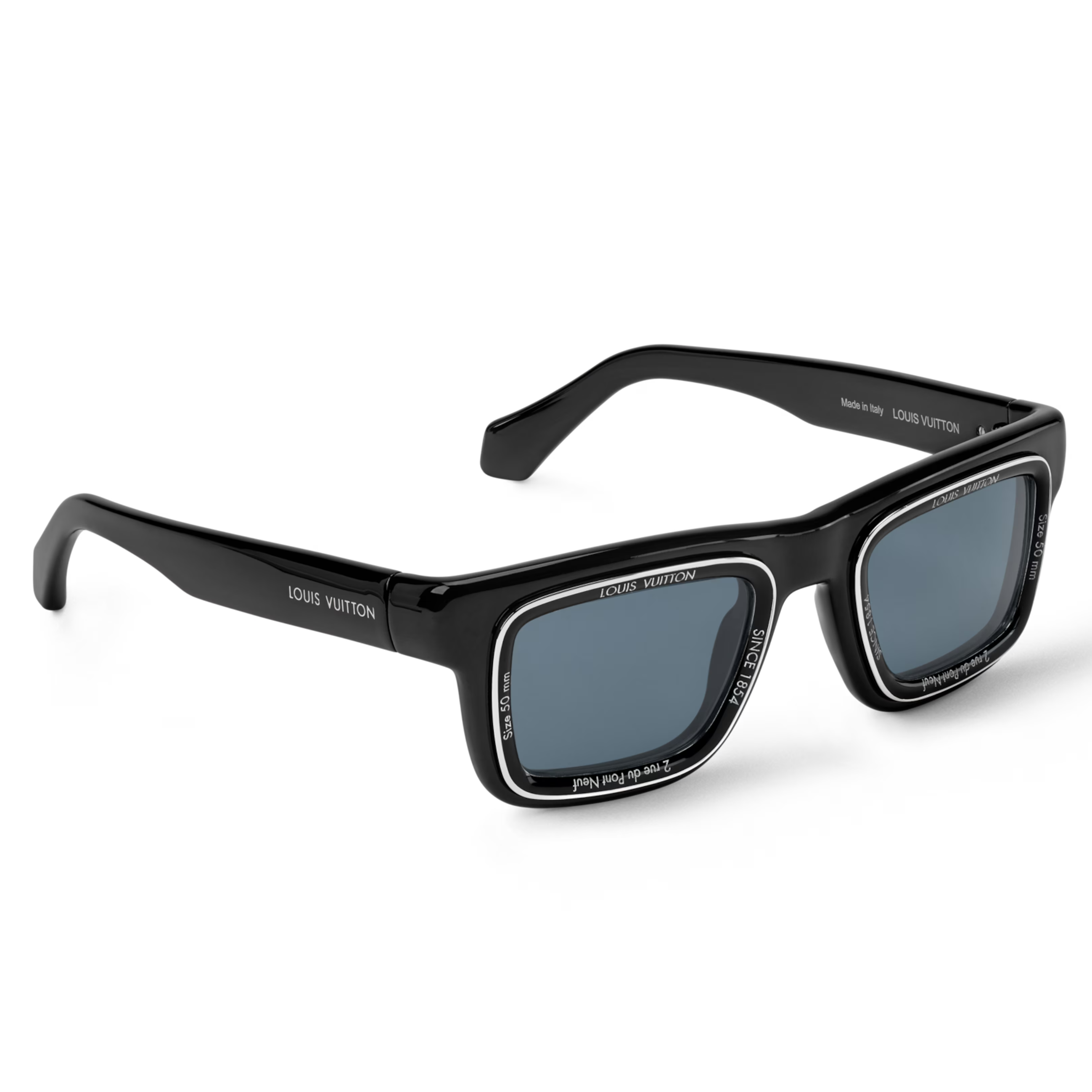 Louis Vuitton Men Square Frame Void Black Sunglasses