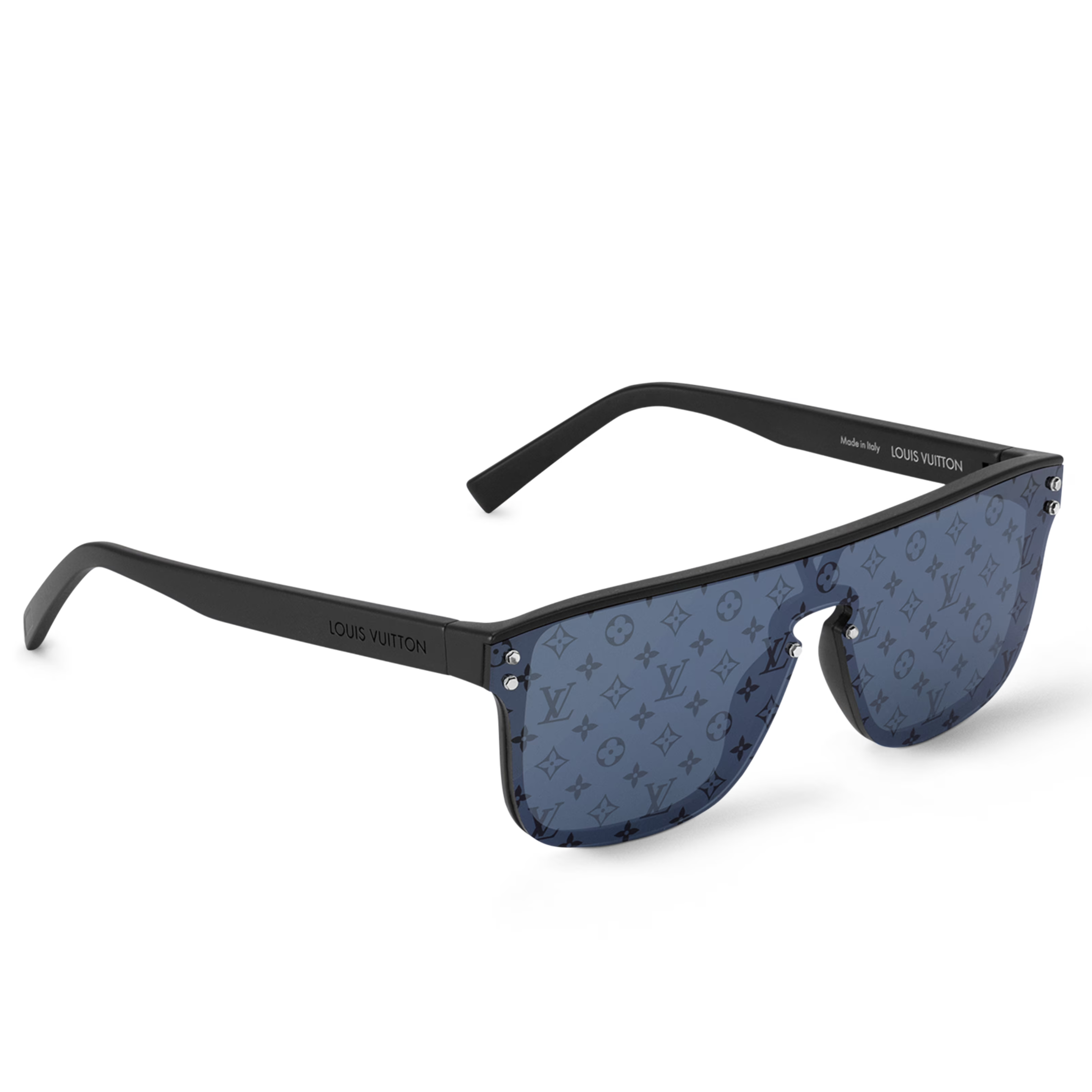 Louis Vuitton Men Mask Frame Shiny Matte Black Sunglasses