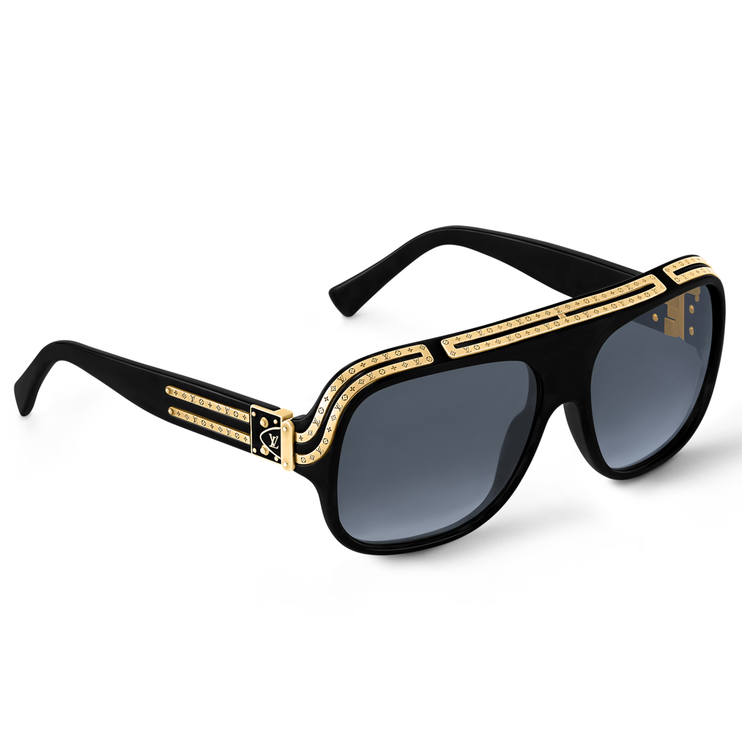 Louis Vuitton Men Pilot Frame Smoky Black Sunglasses