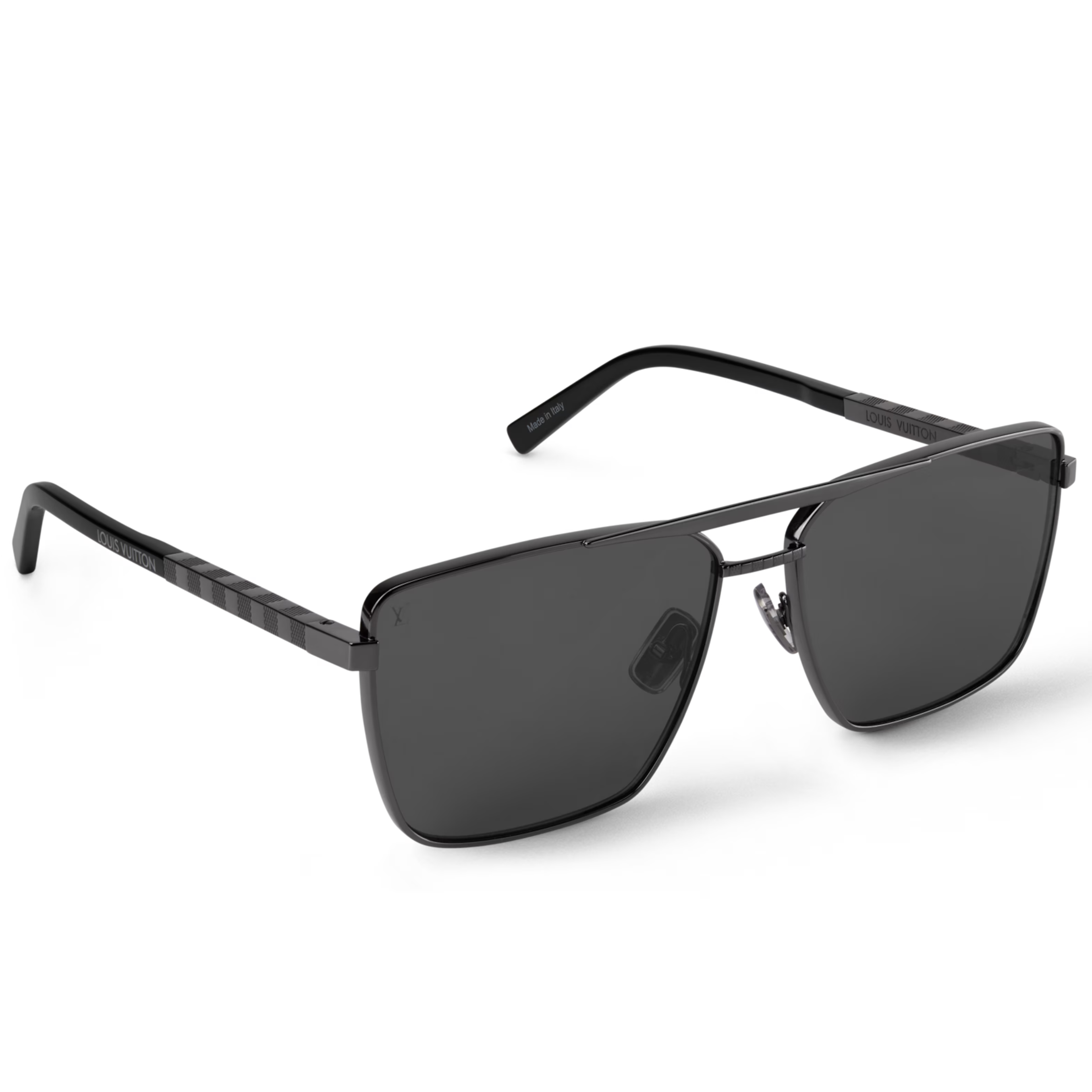 Louis Vuitton Men Square Frame Deep Black Sunglasses