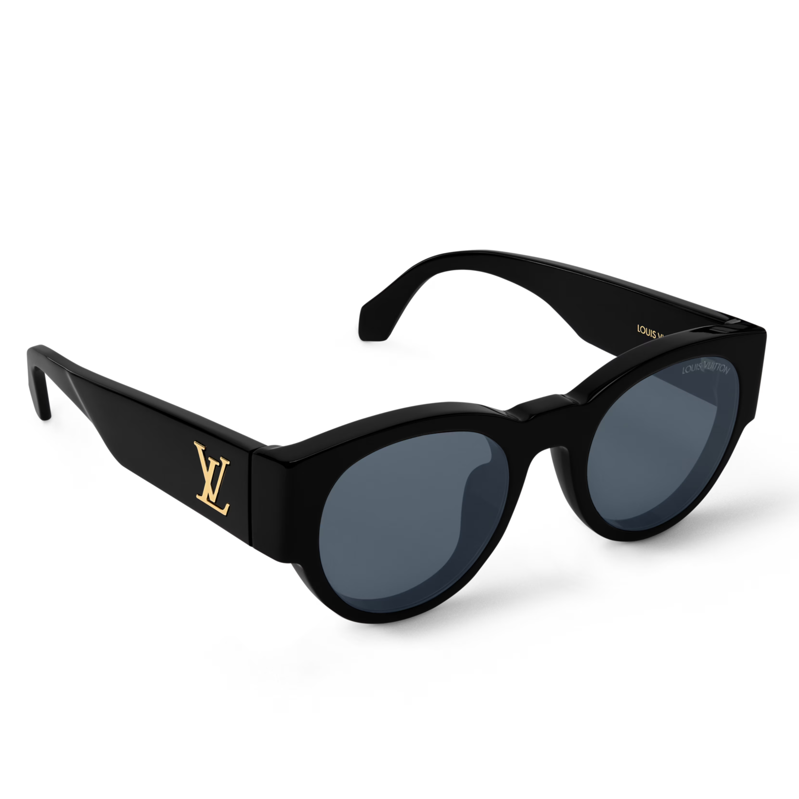 Louis Vuitton Men Round Frame Black Sunglasses
