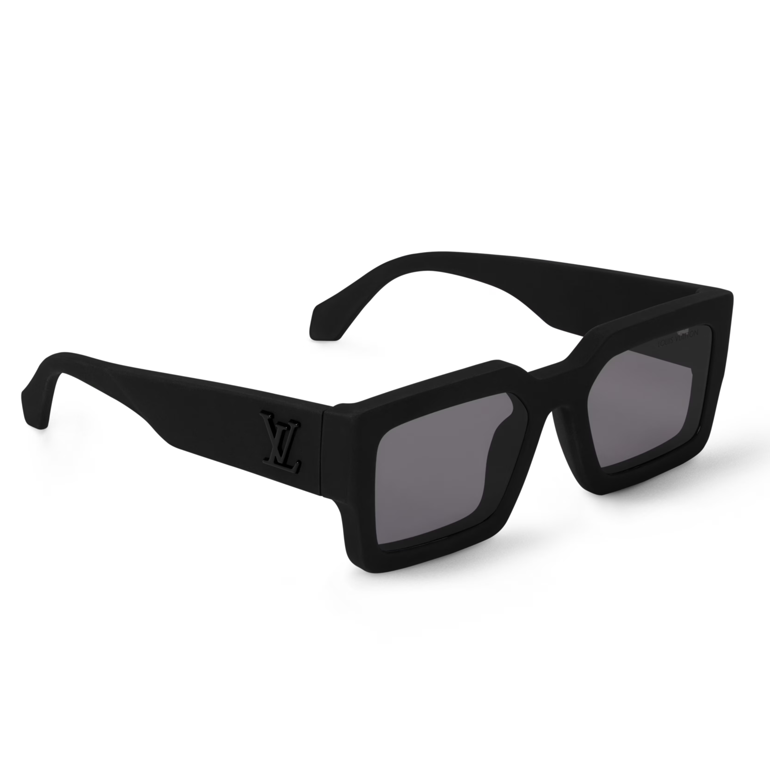 Louis Vuitton Men Square Frame Shiny Deep Black Sunglasses