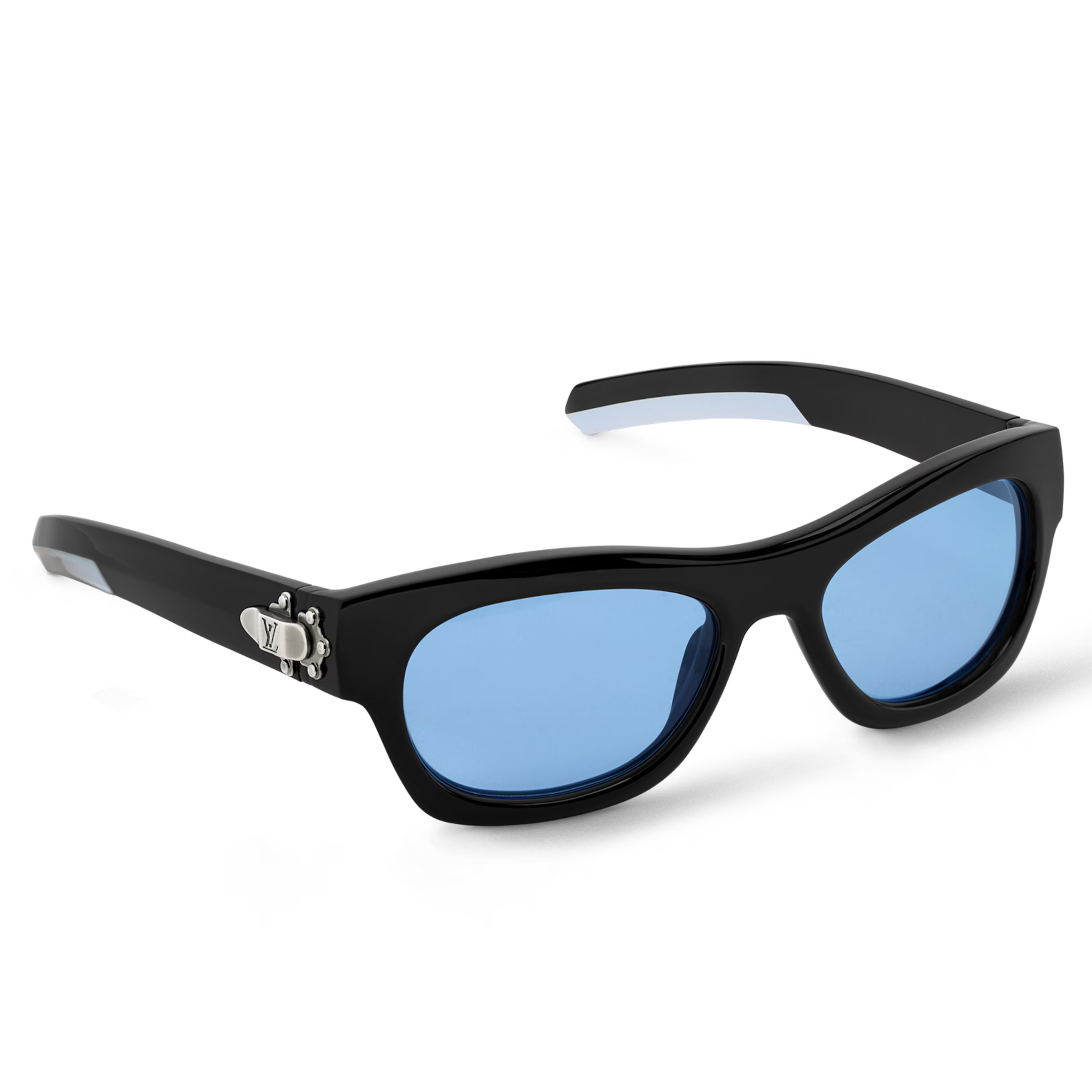 Louis Vuitton Men Round Sqaure Frame Shiny Dusty Black Sunglasses