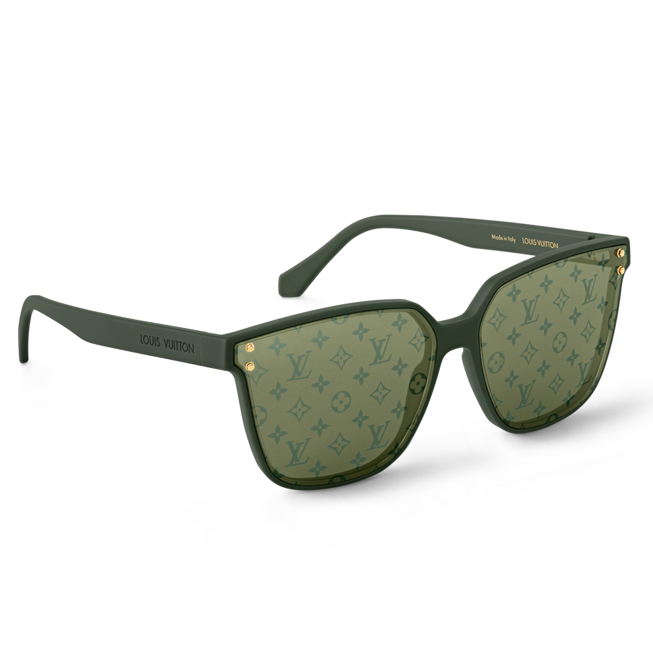 Louis Vuitton Men Square Frame Green Sunglasses