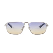 Prada Men Geometric Frame Opaque Steel Gray Sunglasses