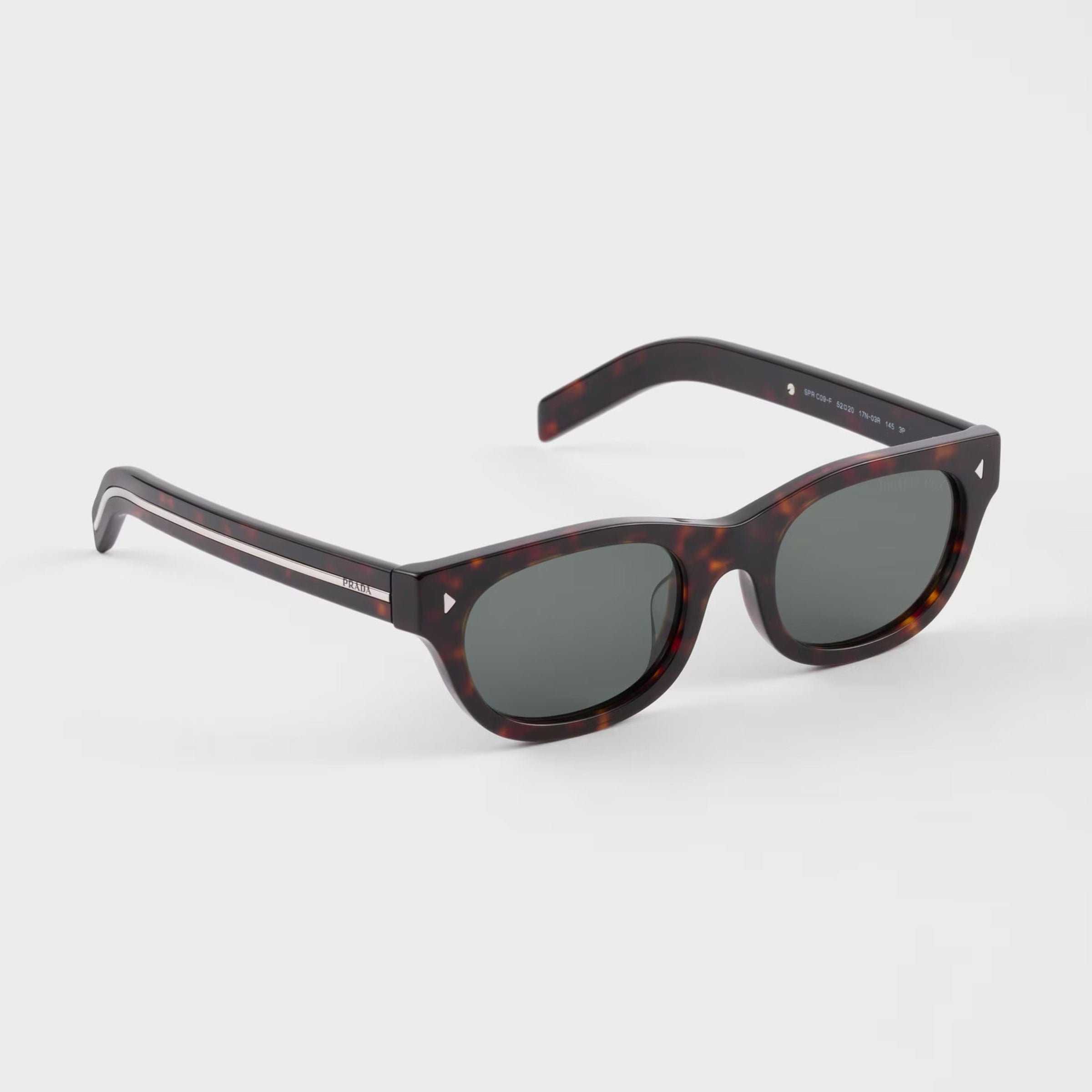 Prada Men Oval Frame Briarwood Tortoiseshell Sunglasses