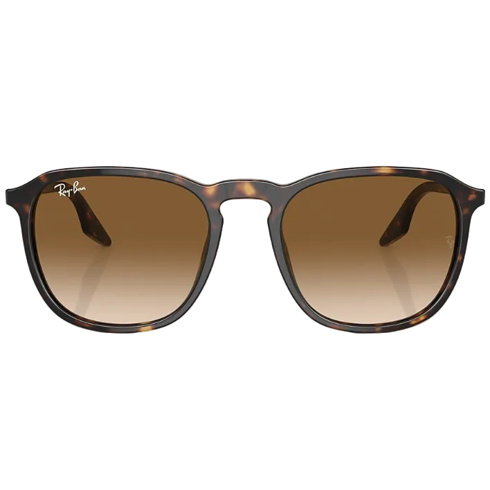 Ray Ban Men Square Frame Shiny Polished Dark Havana Sunglasse