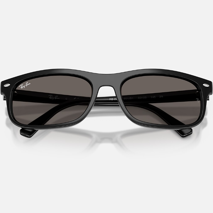 Ray Ban Men Rectangle Frame Smoky Black Sunglasses