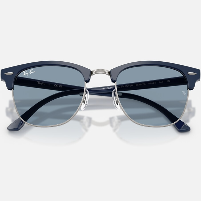 Ray Ban Men Square Frame Matte Blue Sunglasses