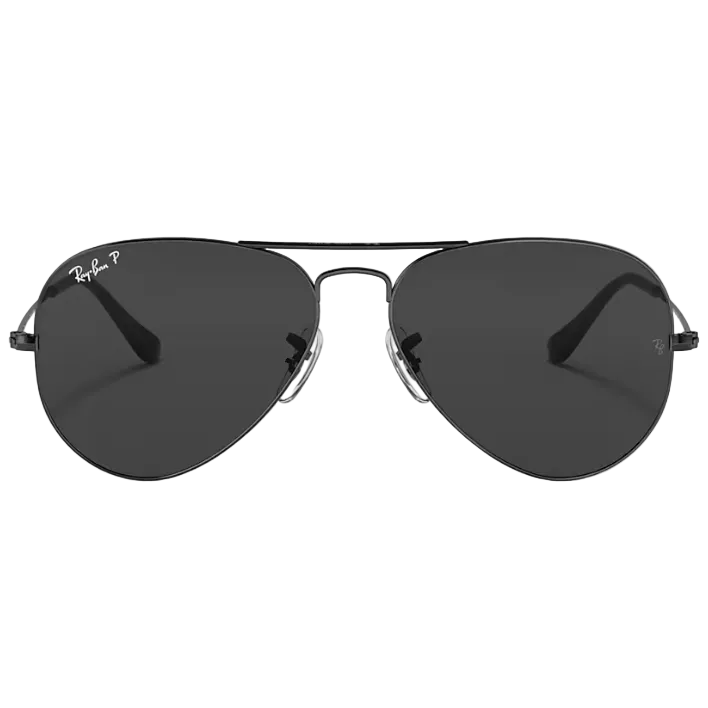 Ray Ban Women Pilot Frame Shiny Deep Black Sunglasses