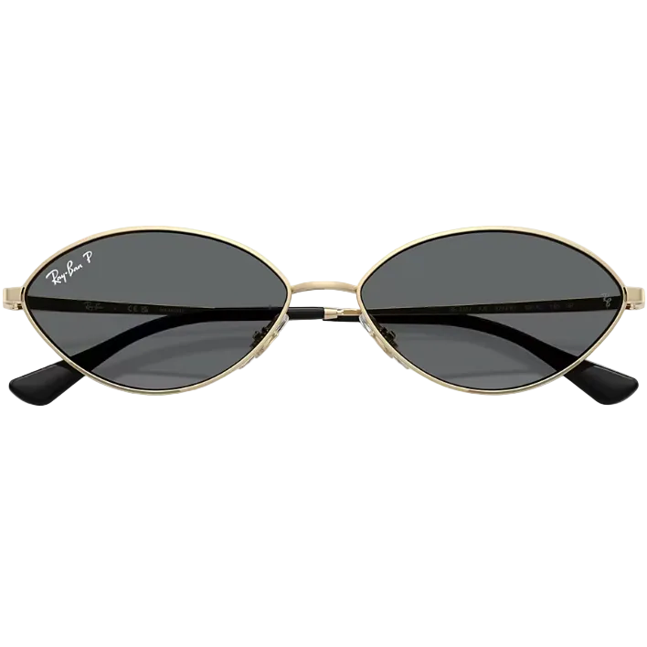 Ray Ban Men Oval Frame Polished Pale Gold Sunglasses
