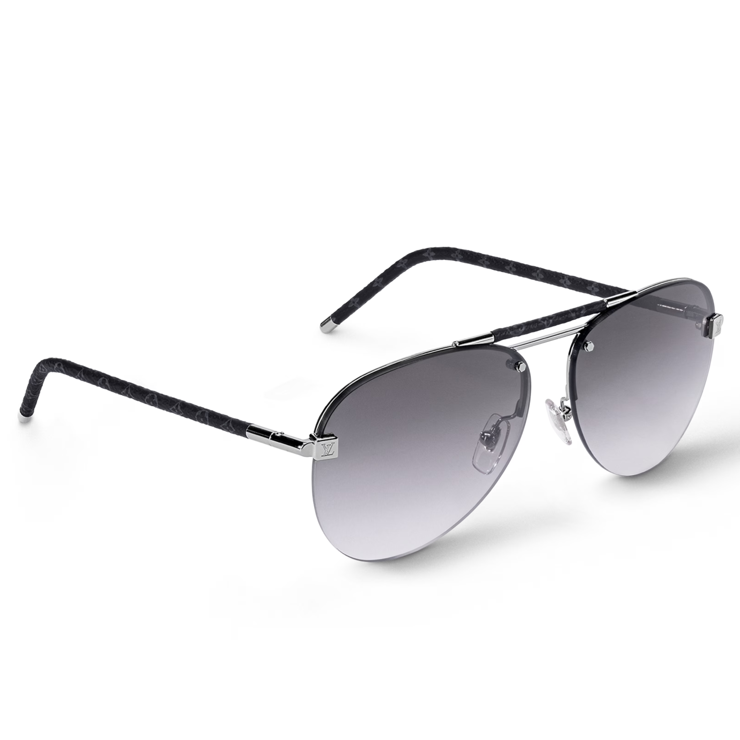 Louis Vuitton Men Pilot Frame Shiny Gunmetal Sunglasses