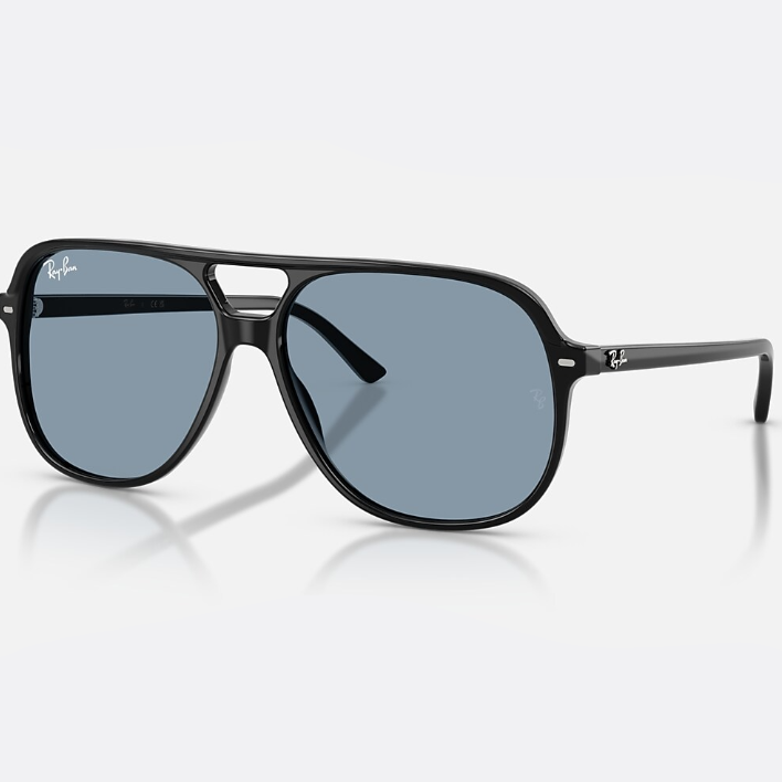 Ray Ban Men Square Frame Shiny Matte Black Sunglasses