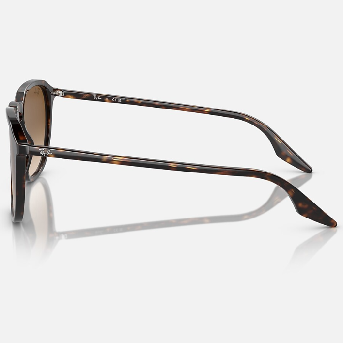 Ray Ban Men Square Frame Shiny Polished Dark Havana Sunglasse