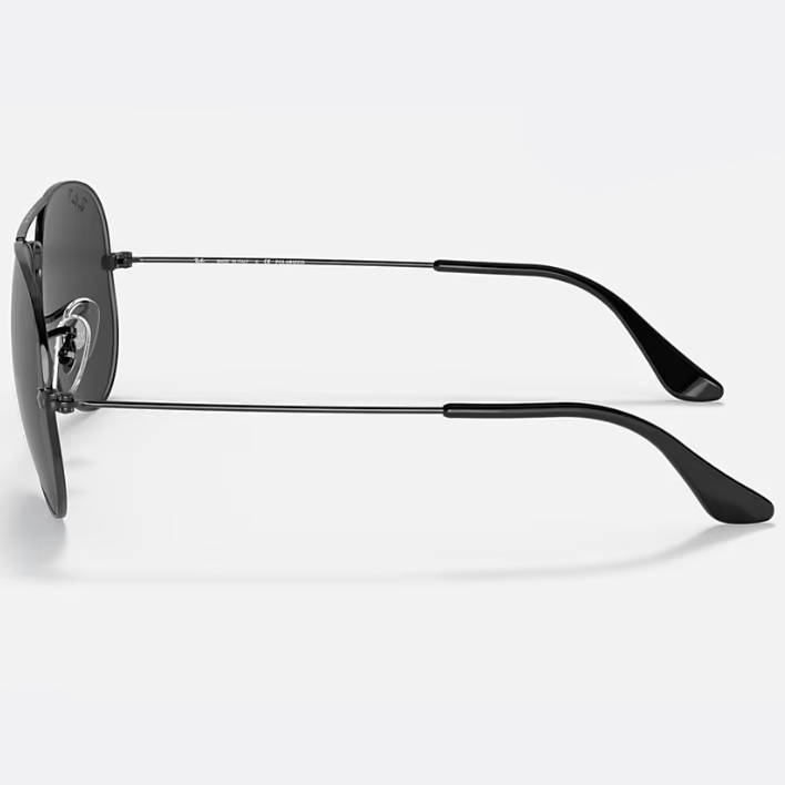 Ray Ban Women Pilot Frame Shiny Deep Black Sunglasses