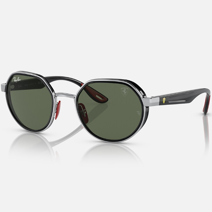 Ray Ban Men Irregular Frame Shiny Royal Silver Sunglasses