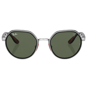 Ray Ban Men Irregular Frame Shiny Royal Silver Sunglasses