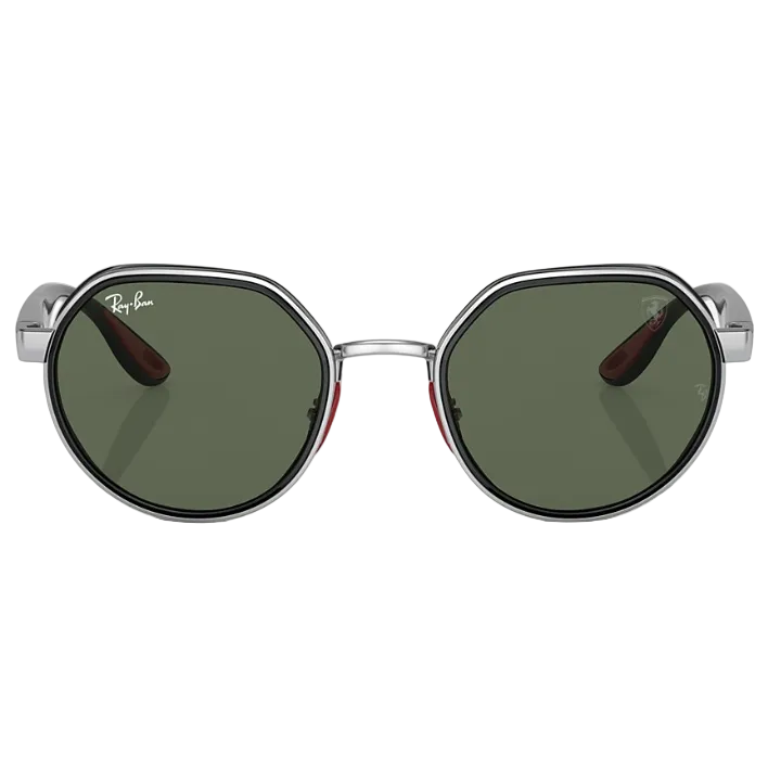 Ray Ban Men Irregular Frame Shiny Royal Silver Sunglasses