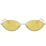 Ray Ban Men Oval Frame Shiny Royal Silver Sunglasses