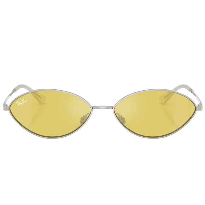 Ray Ban Men Oval Frame Shiny Royal Silver Sunglasses