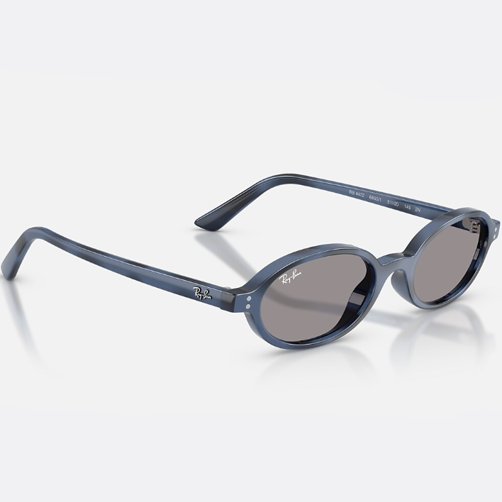 Ray Ban Men Oval Frame Blue Havana Sunglasses
